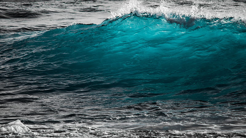 wave, sea, surf, ocean, foam, turquoise, HD wallpaper
