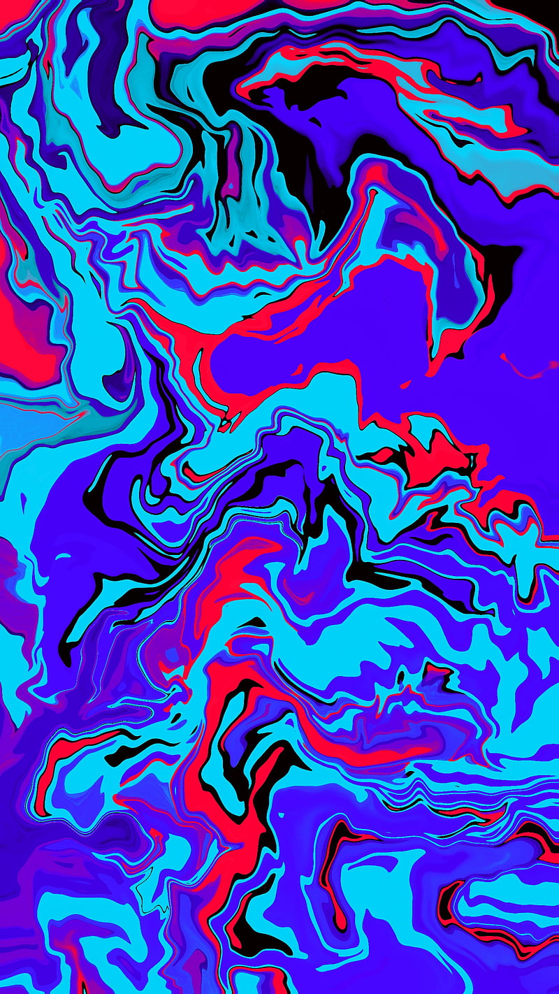 liquid 500, abstract, acrylic, blue, cold, color, colorfull, cool, fluid lava, pattern, red, texture, water, wave, HD phone wallpaper