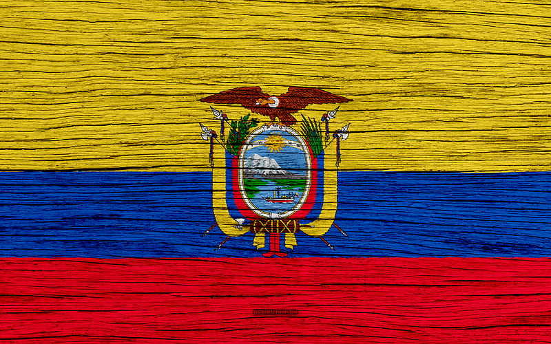 4k Free Download Flag Of Ecuador South America Wooden Texture
