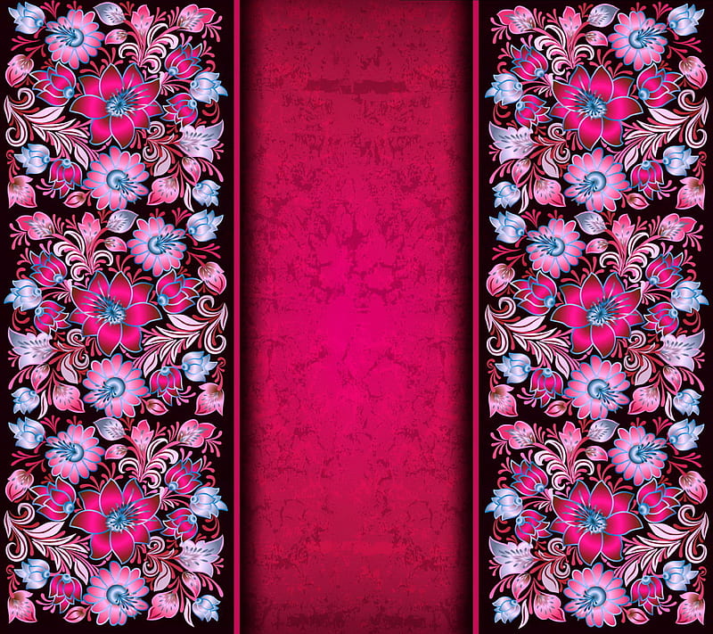 Floral Design, abstract, background, pink floral design, HD wallpaper