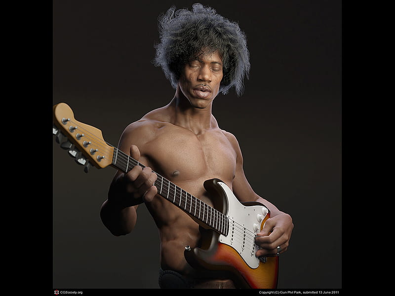 Jimi Hendrix Digital, james marshall, art, jimi hendrix, great guitar player, digital, HD wallpaper