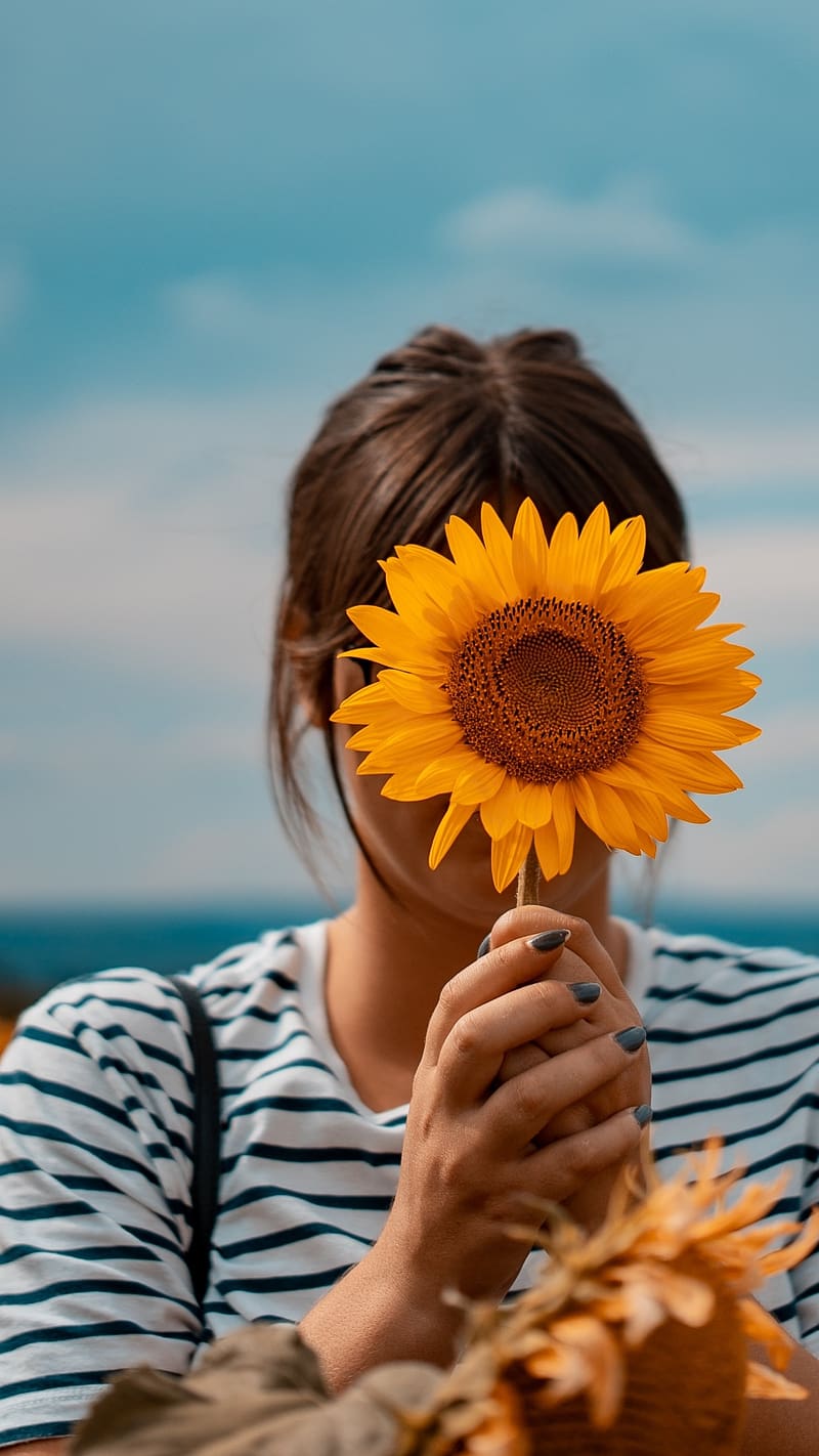 Aesthetic Girly With Sunflower, aesthetic girly, HD phone wallpaper