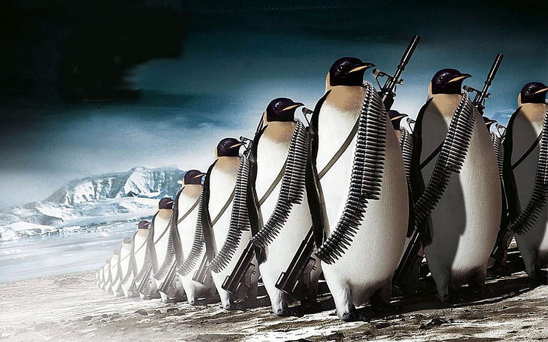 army of linux users, technology, linux, HD wallpaper