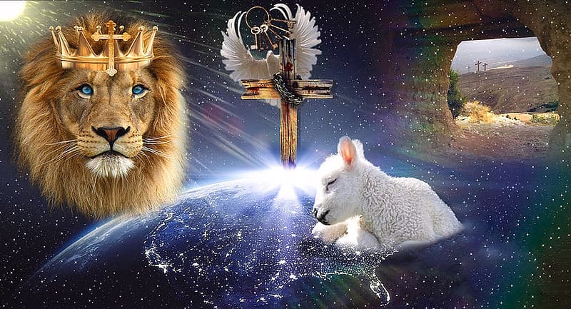It is Done. He Paid the Price., Easter, king of kings, heaven, Cross, jesus, lion, savior, lamb, HD wallpaper
