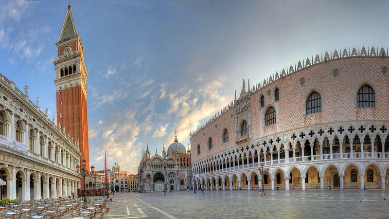 Piazza San Marco in Venice, Travel, Cities, Plazas, Nature, HD wallpaper