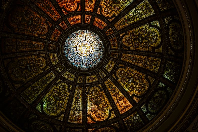 Architecture, Colorful, , Dome, Ceiling, Stained Glass, HD wallpaper