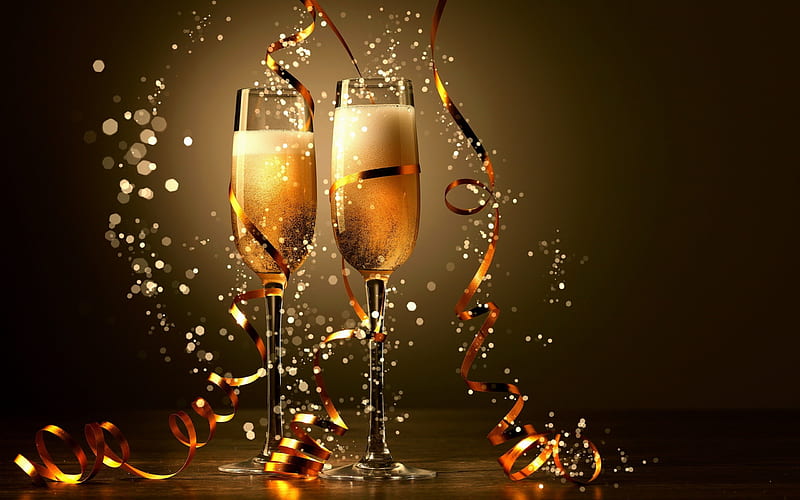 Celebrating toast, sparkling, pretty, lovely, holiday, wine, toast, bonito, new year, happy new year, nice, cheers, champagne, celebrate, HD wallpaper