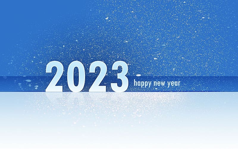 Happy New Year!, blue, 2023, snow, new year, white, HD wallpaper