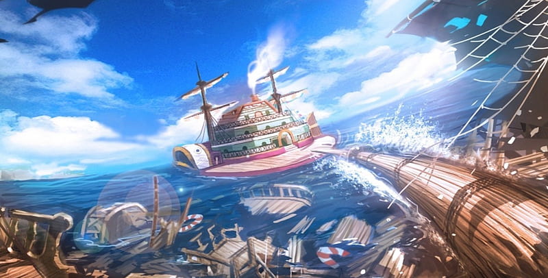 Baratie, Red Leg, Wrecked Ships, Anime, Manga, Restaurant, Sanji, Don Krieg, Black Leg, Zeff, One Piece, Pirates, Sambas Region, Ocean Going, East Blue, HD wallpaper