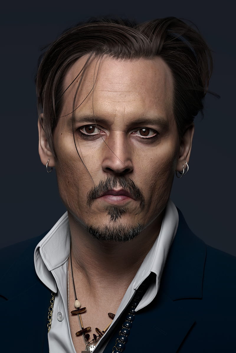 Johnny depp, earrings, actor, face portrait, necklace, shirt, suit, Men, HD  phone wallpaper | Peakpx