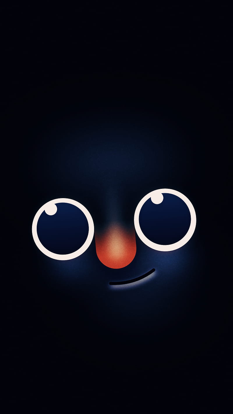 Blue Smile, Phone, black, cartoon, cute, dark, drawing, face, funny, happy,  oled, HD phone wallpaper | Peakpx
