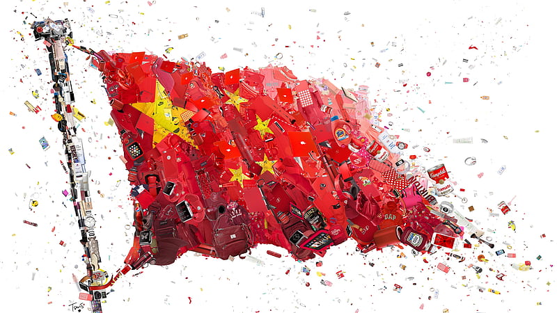 HD wallpaper chinese flag art creative flag of china
