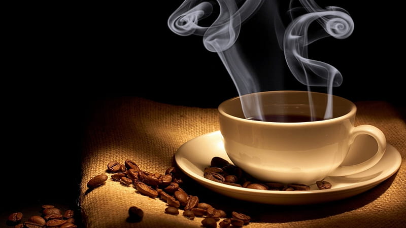 Coffee Time, steam, grain, coffee, aroma, HD wallpaper