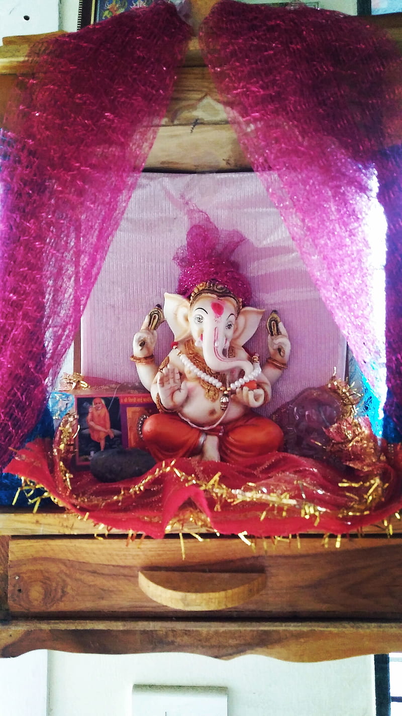 Ganpati Bappa, god, happiness, jyoti, lordganesh, mridul, HD phone wallpaper