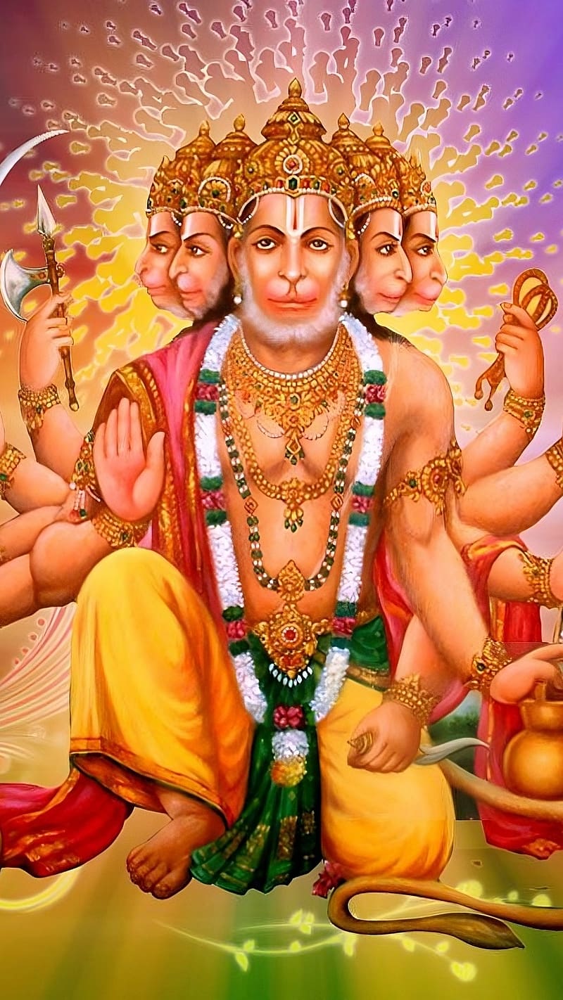 Panchmukhi Hanuman Ji Ke, jai shri ram, lord, god, HD phone wallpaper