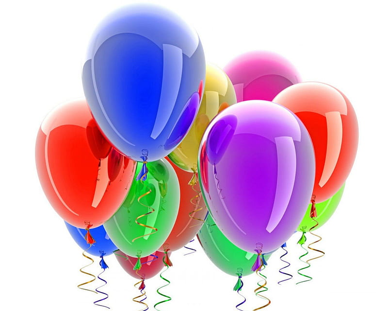 Colorful balloons, colorful, bright colors, balloons, shiney, shiny, HD wallpaper
