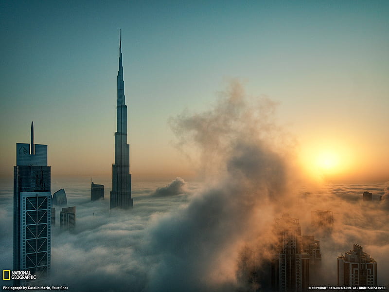 Skyscrapers Dubai-National Geographic magazine, HD wallpaper