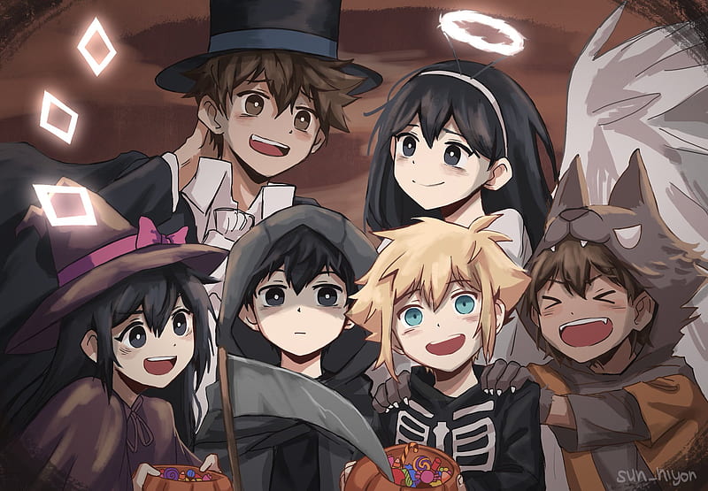 Video Game, OMORI, Sunny (Omori) , Basil (Omori) , Aubrey (Omori) , Kel (Omori) , Hero (Omori) , Mari (Omori) , Halloween, HD wallpaper