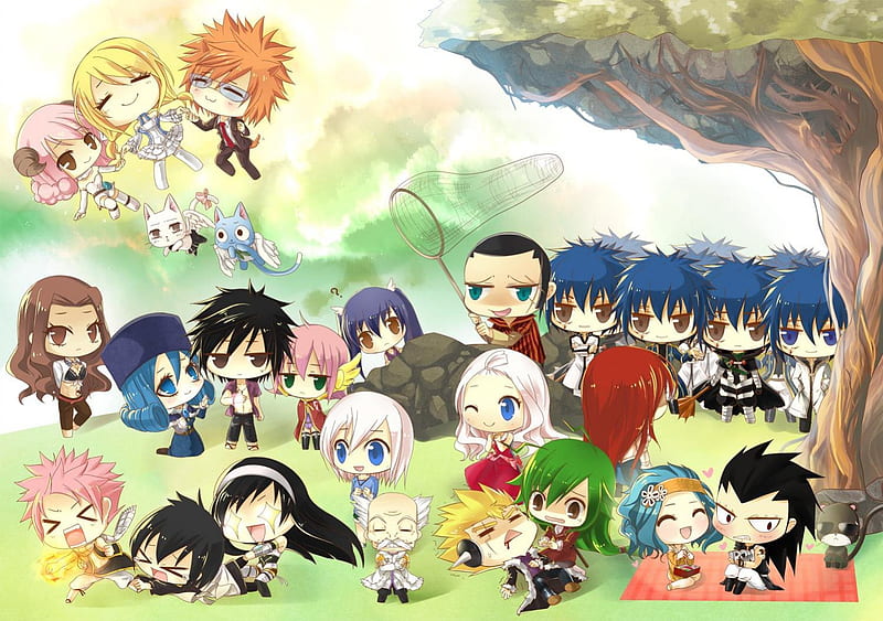 Chibi Fairy tail, cute, fairy tail, guild, laughing, anime, characters,  chibi, HD wallpaper | Peakpx