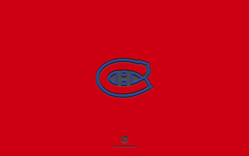 Montreal Canadiens, Canadian hockey team, red stone background, Montreal Canadiens logo, grunge art, NHL, hockey, USA, Montreal Canadiens emblem, HD wallpaper