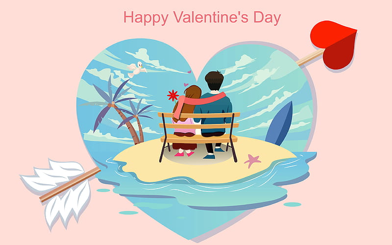 Romantic Love 2019 Happy Valentines Day Design, HD wallpaper