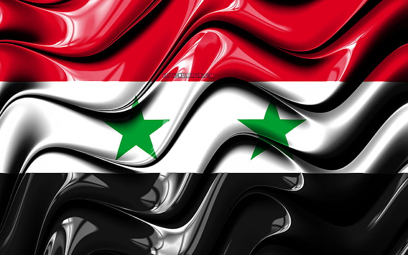 Syrian flag Asia, national symbols, Flag of Syria, 3D art, Syria, Asian countries, Syria 3D flag, HD wallpaper