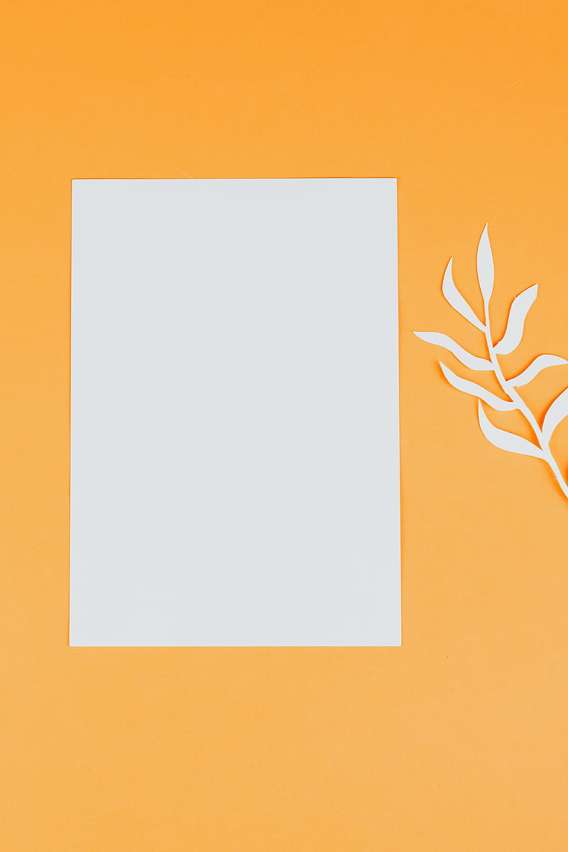 White and Orange Paper on Orange Surface, HD phone wallpaper