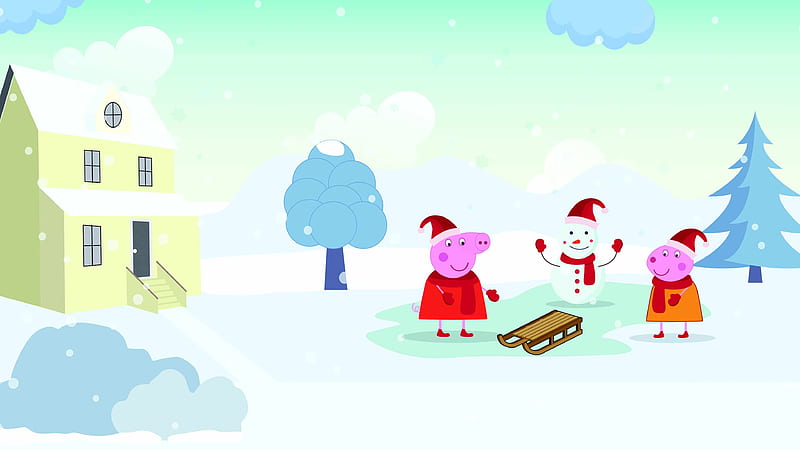 Peppa Pig House (PC and Mobile), Christmas Pig, HD wallpaper