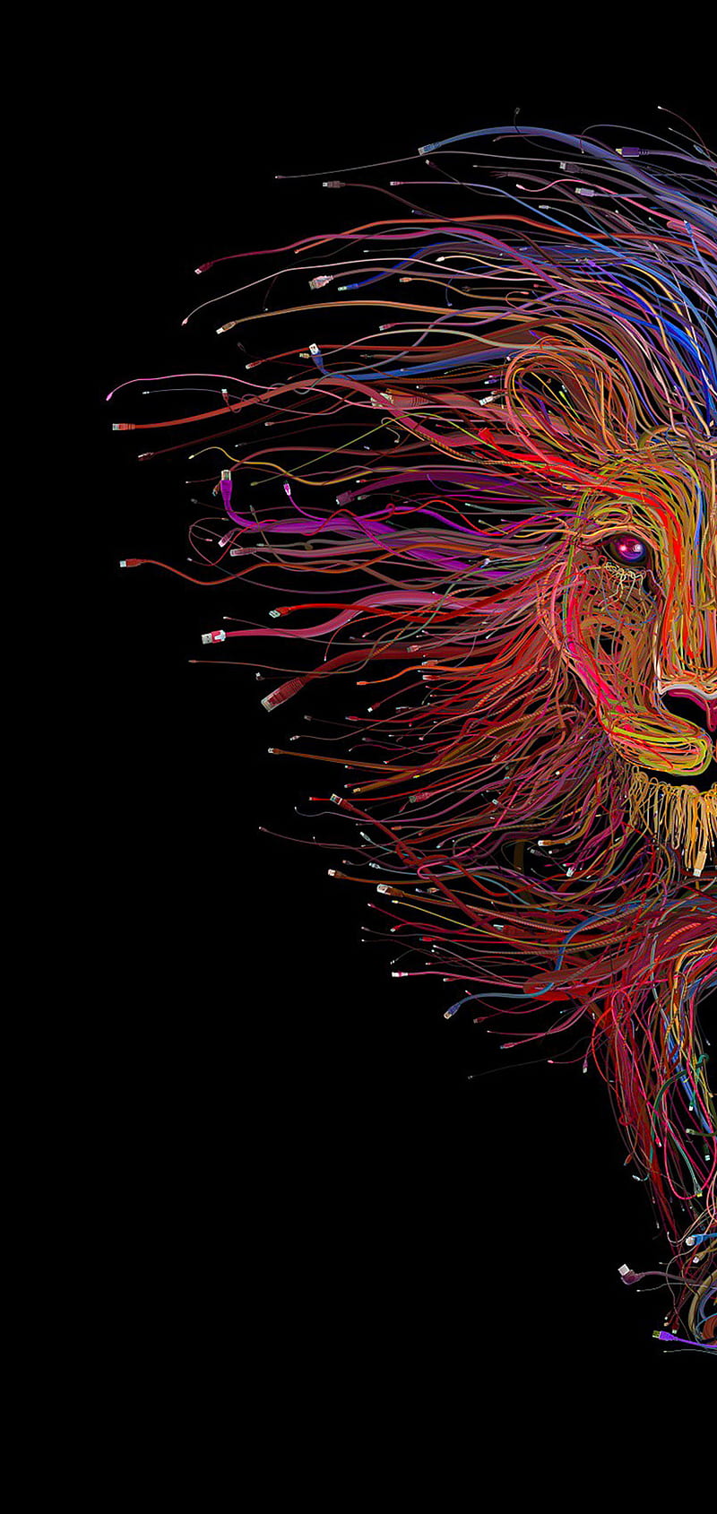 Lion creative art , dope, glitter, i phone, king, king lion, lion creative, minimal, paint, HD phone wallpaper