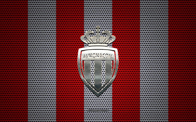 Close-up da bandeira ondulada com o logotipo do clube de futebol AS Monaco  FC — Fotografia de Stock Editorial © alexeynovikov #139637376