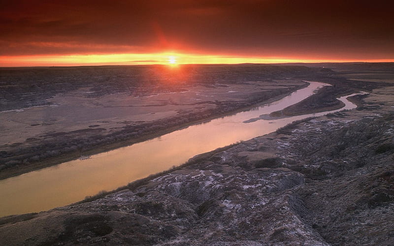 Alberta-Rocky Mountains Sunset, HD wallpaper