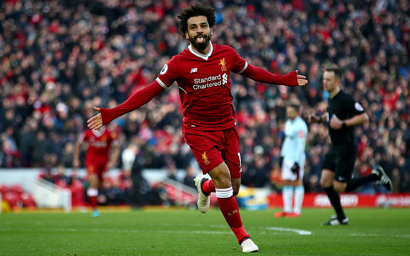 Mohamed Salah Liverpool FC, Egyptian football player, goal, Premier League, football game, HD wallpaper