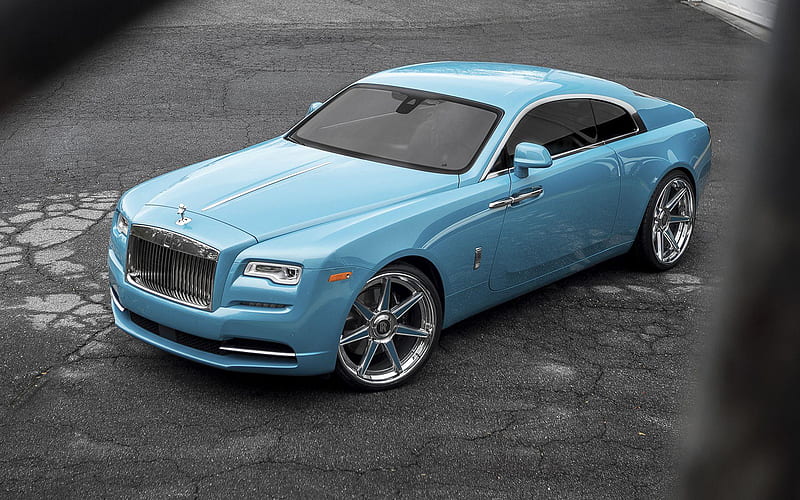 Rolls-Royce Wraith, tuning, 2018 cars, Forgiato Wheels, blue Wraith, luxury cars, Rolls-Royce, HD wallpaper