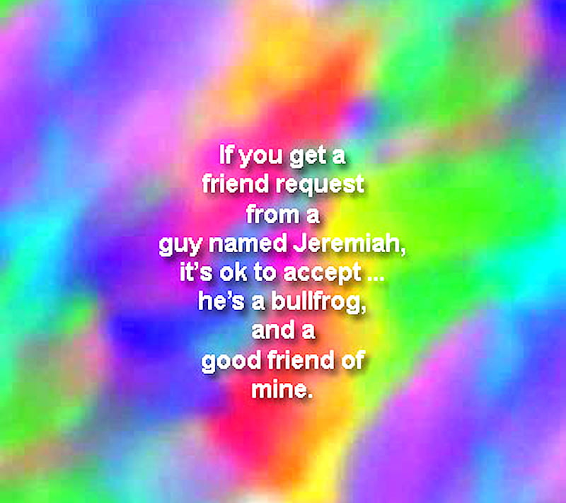 Friend Request, bullfrog, facebook, hippie, humor, jeremiah, laugh, smile, tie dye, HD wallpaper