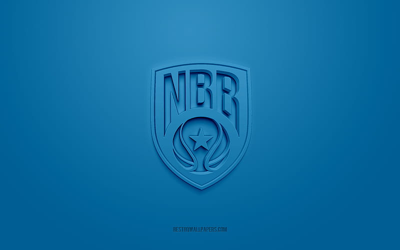 New Basket Brindisi, creative 3D logo, blue background, LBA, 3d emblem, Italian basketball club, Lega Basket Serie A, Brindisi, Italy, 3d art, basketball, New Basket Brindisi 3d logo, HD wallpaper
