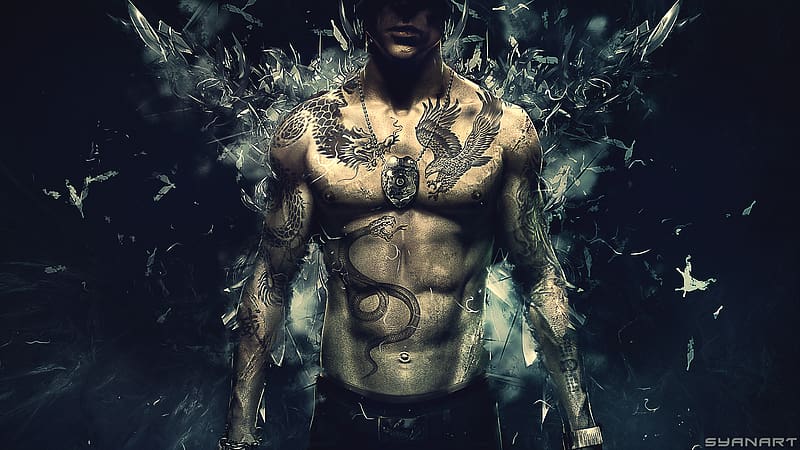 Tattoo, Muscle, Video Game, Sleeping Dogs, HD wallpaper