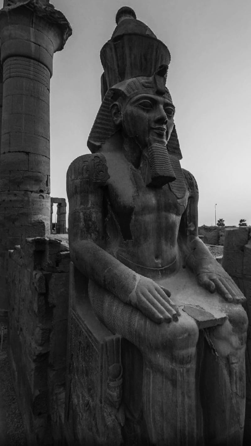 Pharaoh, black, egypt, egyptian, pharaohs, statue, HD phone wallpaper