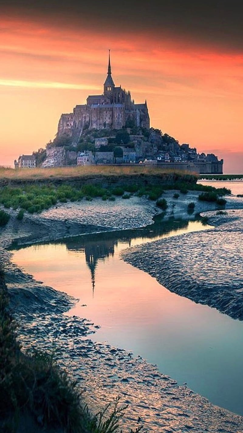 Mont St. Michel, high tide, france, normandie, sea, HD wallpaper | Peakpx