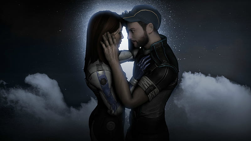 Mass Effect Couple, mass-effect, games, HD wallpaper