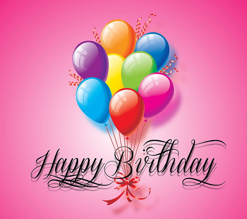 Happy Birtay, Greetings, Pink, Colors, Balloons, HD wallpaper | Peakpx