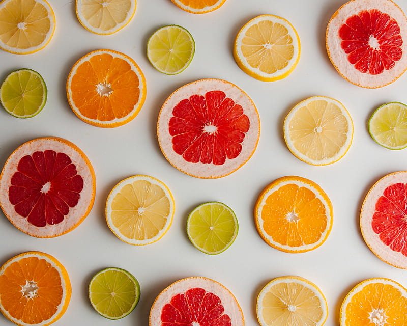 grapefruit, orange, lemon, lime, fruit, slices, HD wallpaper