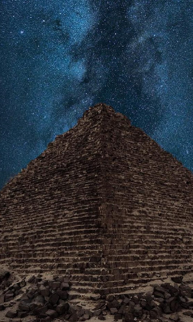 The great pyramids, ancient, cairo, egypt, galaxy, pyramids, HD phone  wallpaper | Peakpx
