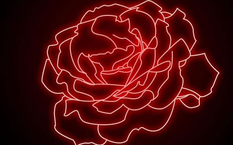 Download Neon Black Aesthetic Rose Art Wallpaper
