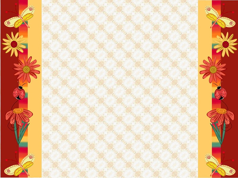 Flower double border, flower, border, pattern, abstract, HD wallpaper