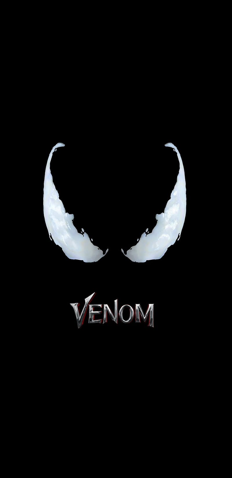 Venom angry, black, eyes, hero, marvel, movie, spiderman, white, HD phone wallpaper