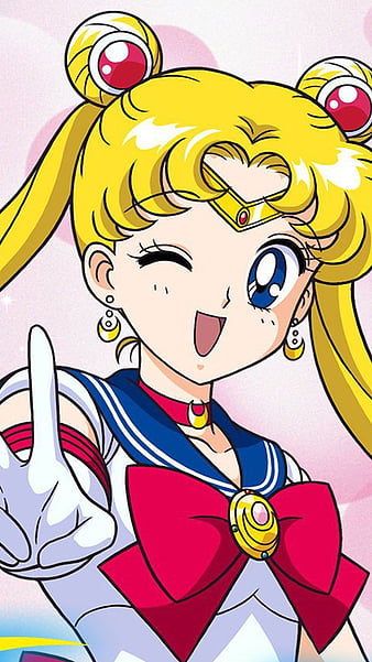 Sailor Moon, anime, cartoon, cute, kawaii, HD phone wallpaper