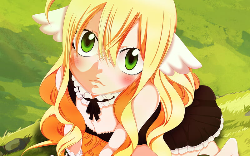 Mavis Vermilion, green eyes, Fairy Tail, manga, Mavis Vermilion Kanji, HD wallpaper