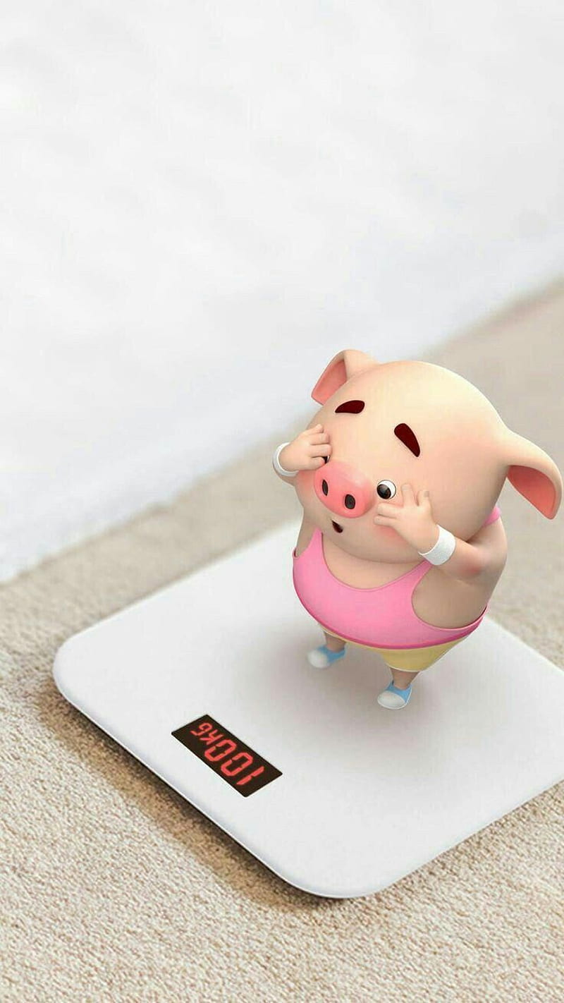 Little pig, cartoon, pig p, HD phone wallpaper | Peakpx