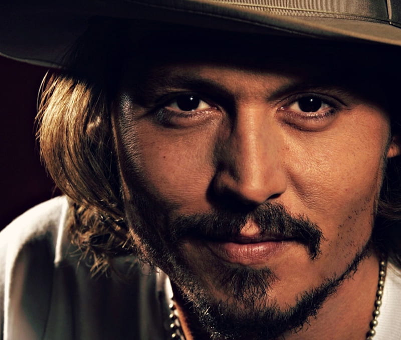 Johnny Depp, face, man, portrait, actor, hat, HD wallpaper