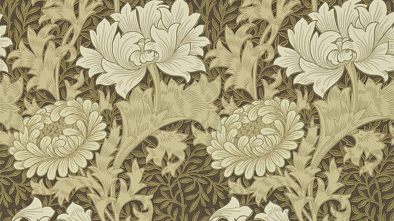 Texture, pattern, paper, william morris, flower, HD wallpaper
